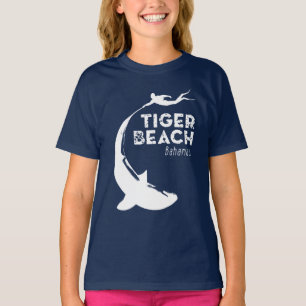 Camiseta Mergulho de tubarão na praia de Tiger
