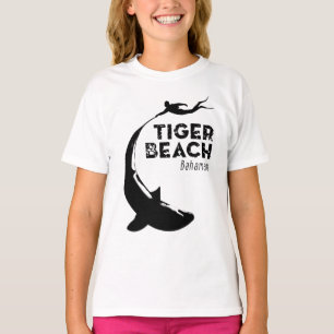 Camiseta Mergulho de tubarão na praia de Tiger