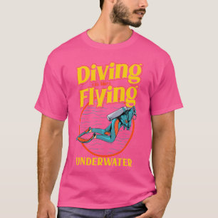 Camiseta Mergulho É Como Voar Submarino Engraçado Scuba Div