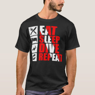 Camiseta Mergulho Engraçado Repetição de Mergulho Engraçado