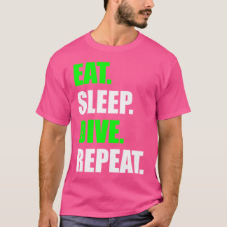 Camiseta Mergulho Engraçado Repetição de Mergulho Engraçado