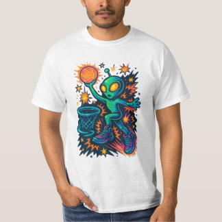 Camiseta Mergulho Galáctico: Alien nos Chutes!