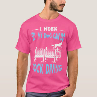 Camiseta Mergulho I Trabalho Cachorro Cachorro Pulando Água
