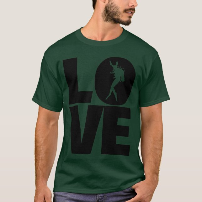 Camiseta Mergulho LOVE engraçado (Frente)