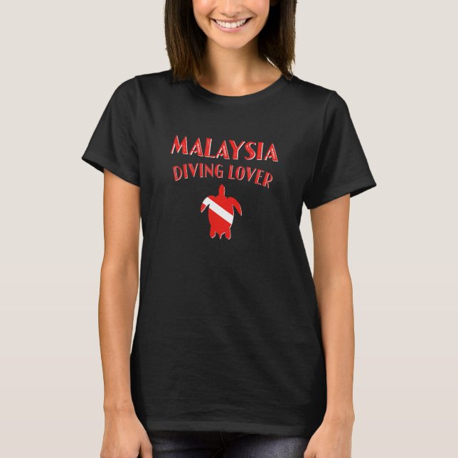 Camiseta Mergulho Malásia na Tartaruga Scuba Bandeira Diver (Frente)