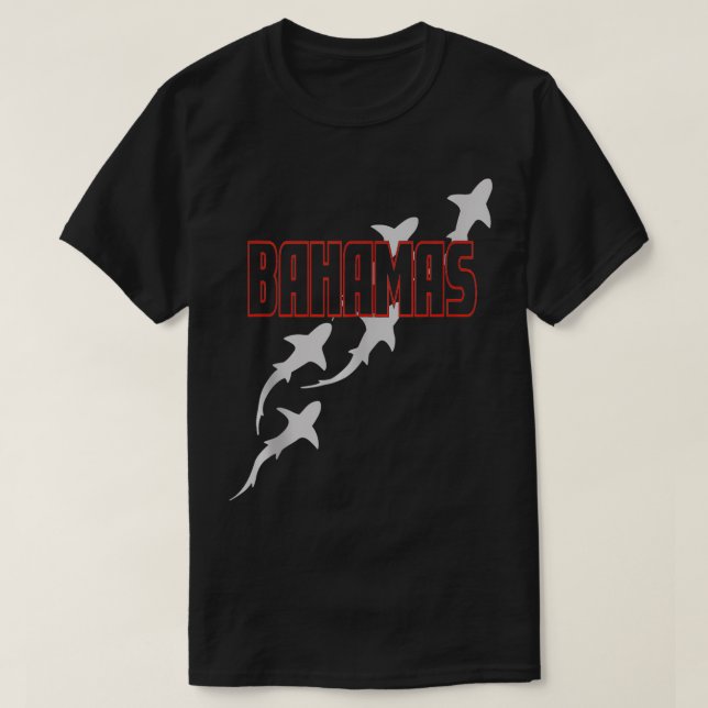 Camiseta Mergulho nas Bahamas de mergulho com tubarões nas  (Frente do Design)