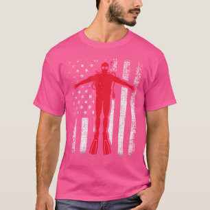 Camiseta Mergulho Patriótico de Bandeira Americana