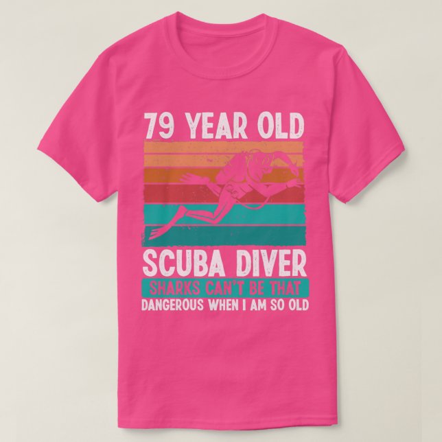 Camiseta Mergulho Scuba, 79 anos, 79, Aniversário, Scuba (Frente do Design)