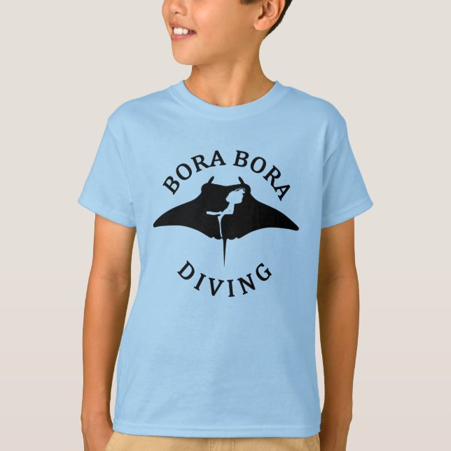 Camiseta Mergulho Scuba Com Raios Manta Em Bora Bora (Frente)