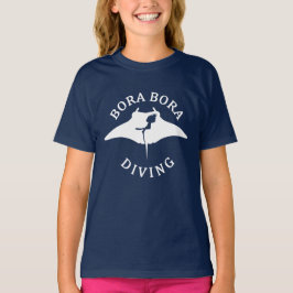 Camiseta Mergulho Scuba Com Raios Manta Em Bora Bora