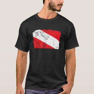 Camiseta Mergulho Scuba Diver Baixo Bandeira Mar em Descans