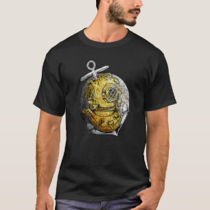 Camiseta Mergulho Scuba Diver do Capacete Vintage