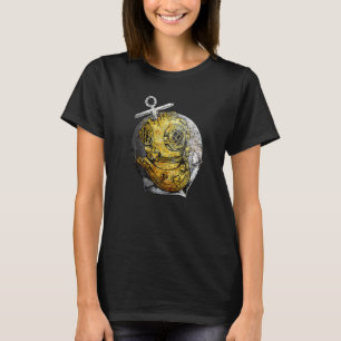 Camiseta Mergulho Scuba Diver do Capacete Vintage