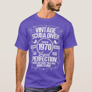 Camiseta Mergulho Scuba Idea de Aniversário de 1970
