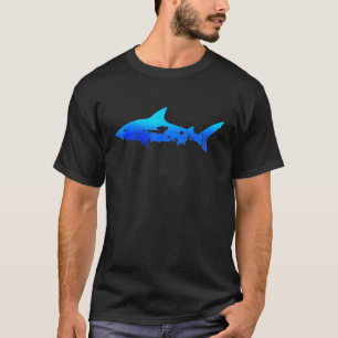 Camiseta Mergulho Scuba Sob Gráfico De Tubarão-Mergulhado
