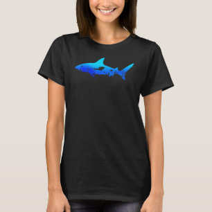 Camiseta Mergulho Scuba Sob Gráfico De Tubarão-Mergulhador