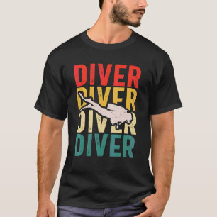 Camiseta Mergulho Vintage Homens Mulheres Divers Retro Scu