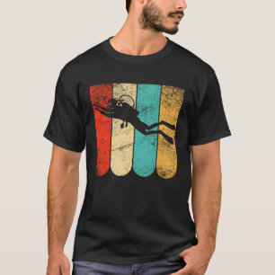 Camiseta Mergulho Vintage Mergulhador Scuba Mergulho Retro
