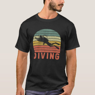 Camiseta Mergulho Vintage Mergulhador Scuba Retro Mergulho