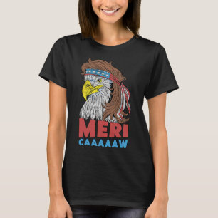 Camiseta Meri-caaaaaw - Águia Mullet 4 De Julho EUA Americ