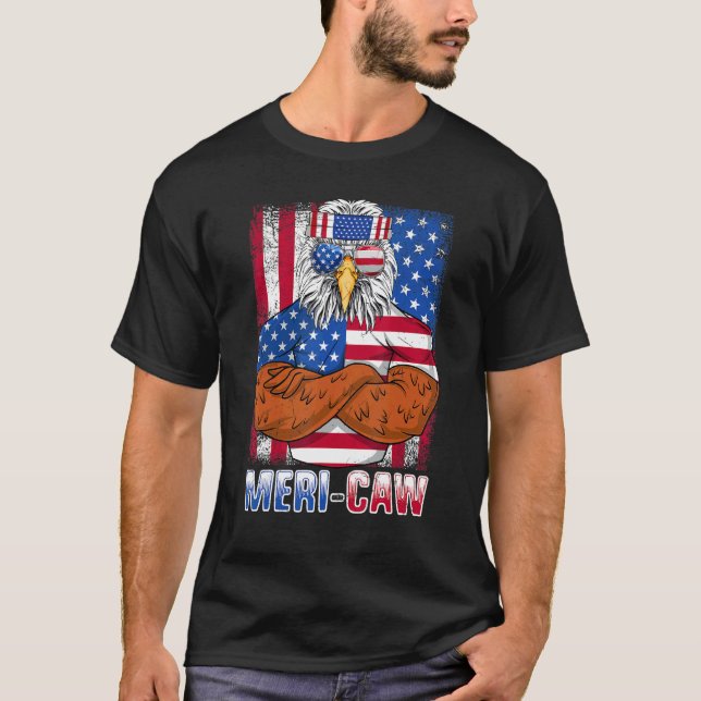 Camiseta Meri Caw Patriótica Usa Bandeira Independência 4º  (Frente)