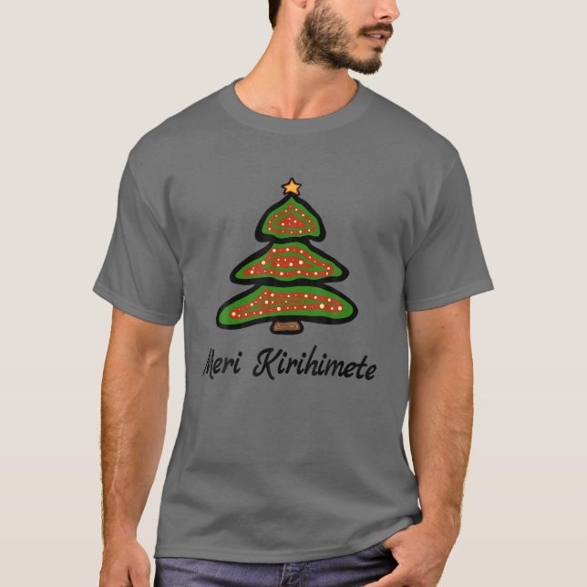 Camiseta Meri Kirihimete Te Reo Maori Feliz Natal (Frente)