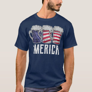 Camiseta Merica 4 de julho Beer American Flag Day