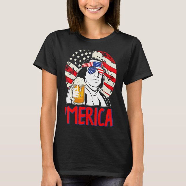 Camiseta Merica 4 De Julho De Beer Benjamin Franklin Usa Fl (Frente)