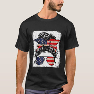 Camiseta Merica 4 De Julho Menina Óculos De Sol Louco