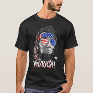Camiseta Merica Abe Lincoln 4 De Julho, American Flag Muric