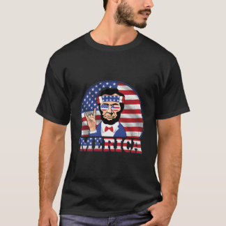 Camiseta Merica Abraham Lincoln Patriótico América Bandeira
