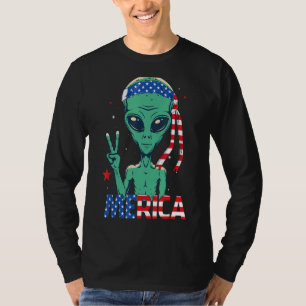 Camiseta Merica Alienígena & American Flag Headband Ufo 4th
