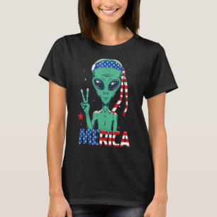 Camiseta Merica Alienígena & American Flag Headband Ufo 4th