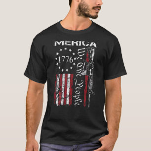 Camiseta Merica Ar15 Nós, A Bandeira Dos Estados Unidos, 4 