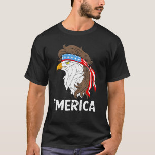 Camiseta Merica Bald Eagle 4 De Julho Patriótico Americano 