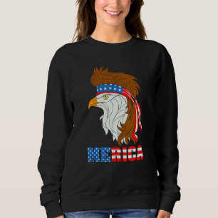 Camiseta Merica Bald Eagle Mullet American Independence Day