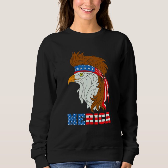 Camiseta Merica Bald Eagle Mullet American Independence Day (Frente)