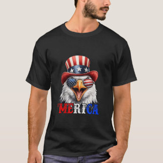 Camiseta Merica Bald Eagle Patriótico 4 de julho Pássaro En