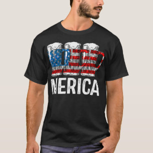Camiseta Merica Beer American Flag T 4 de julho Gift