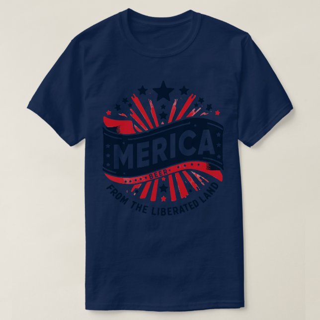 Camiseta Merica Beer, da Terra Libertada (Frente do Design)