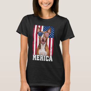 Camiseta Merica Bull Terrier Dog USA Flag Patriótico 4º