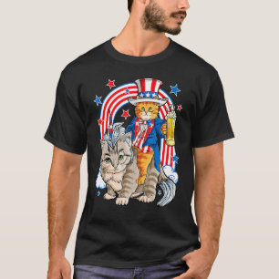 Camiseta Merica Cat Happy 4 De Julho Cat Unicorn Meowica U
