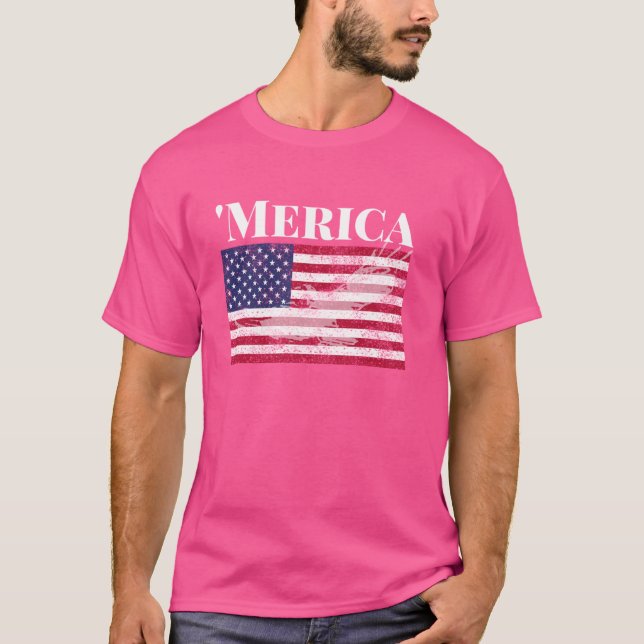 Camiseta Merica com bandeira americana (Frente)