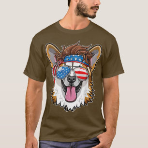 Camiseta Merica Corgi Dog 4 De Julho Bandeira Americana