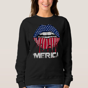 Camiseta Merica Drivers Lábios American Flag Feliz 4º De Ju