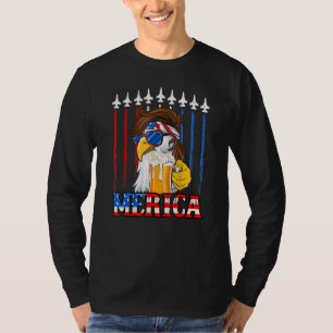 Camiseta Merica Eagle Com Bandeira Da América Da Cerveja 4 