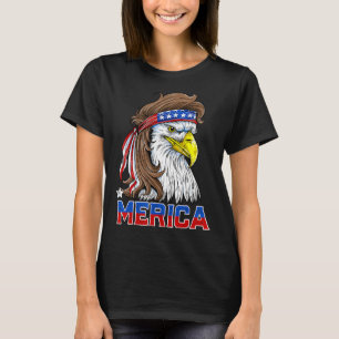 Camiseta Merica Eagle Mullet 4 de julho Homens Mulheres Ame