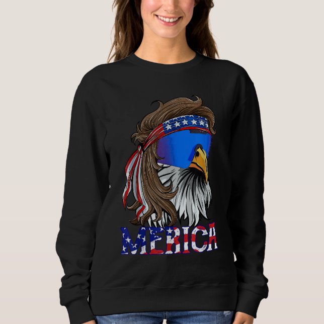 Camiseta Merica Eagle Mullet American Flag USA Men 4th Of J (Frente)