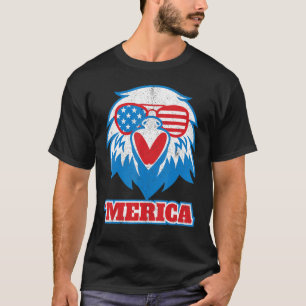 Camiseta Merica Eagle Usa Bandeiras 4 De Julho Bird Lov