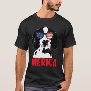 Camiseta Merica Englisth Springer Spaniel American Flag 4º